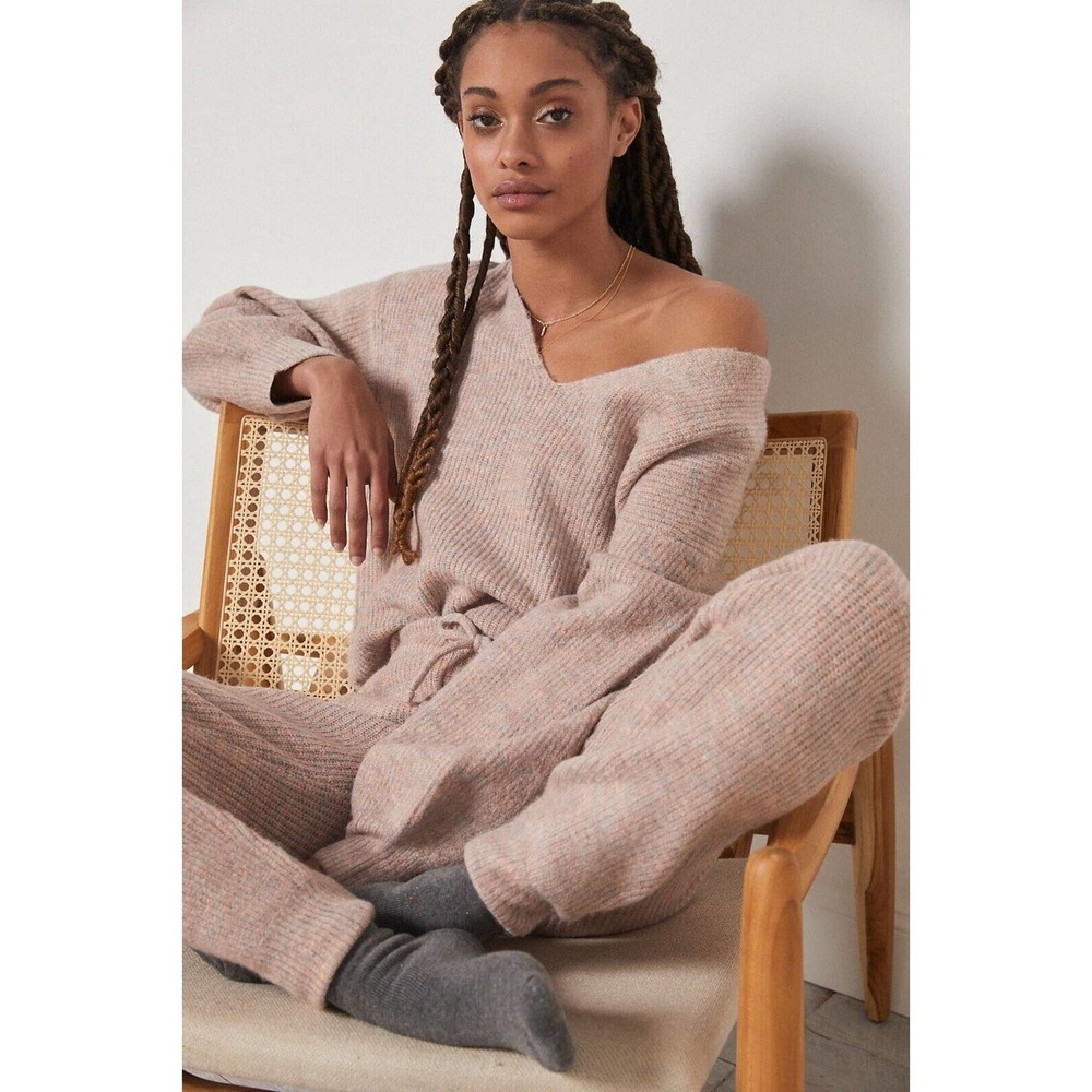 ANTHROPOLOGIE SATURDAY SUNDAY sz M pink Virginia comfy sweater VGUC
